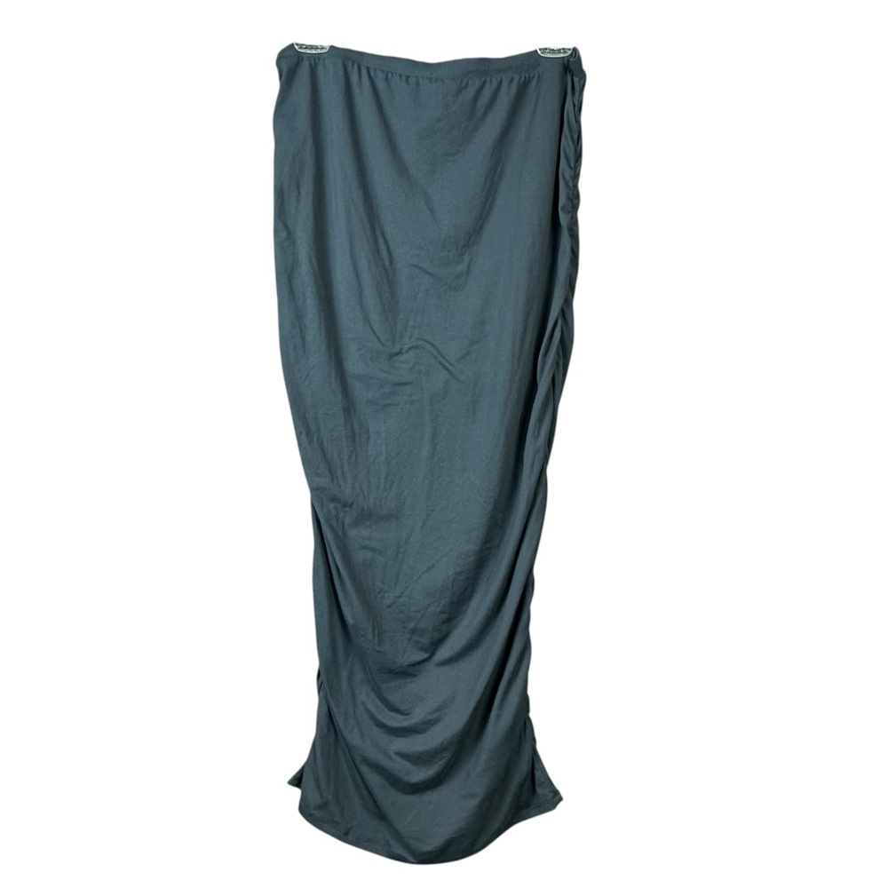 Doublju Gray Ruched Side Maxi Skirt Women Sz XL